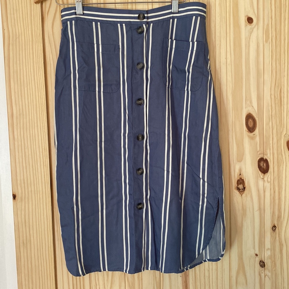 Marine layer blue and white stripped skirt